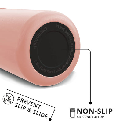 Elemental Artisan Insulated Tumbler, Triple Wall Coffee Travel Mug, Reusable Stainless Steel Coffee Tumbler with Ceramic Lid, Thermal Coffee Cups for Hot (6 Hrs) & Cold (18 Hrs), 12oz - Rose