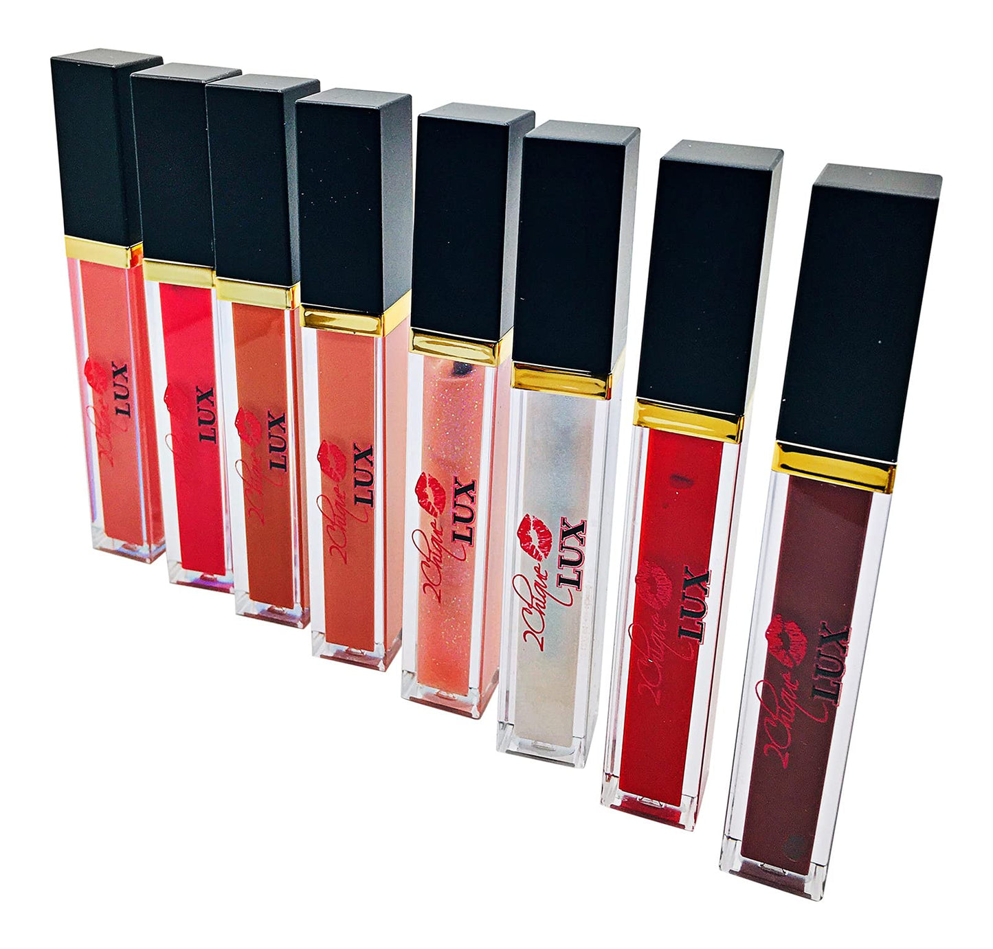 2Chique Lux Vegan Moisturizing Lip Gloss Cruelty Free High Shimmer Lip Gloss (#39 Red)