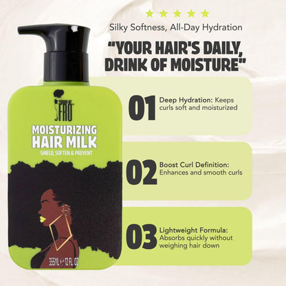 Pardon My Fro Moisturizing Hair Milk - Frizz Control Hair Moisturizer for Your Curls and Coils - 12 fl oz