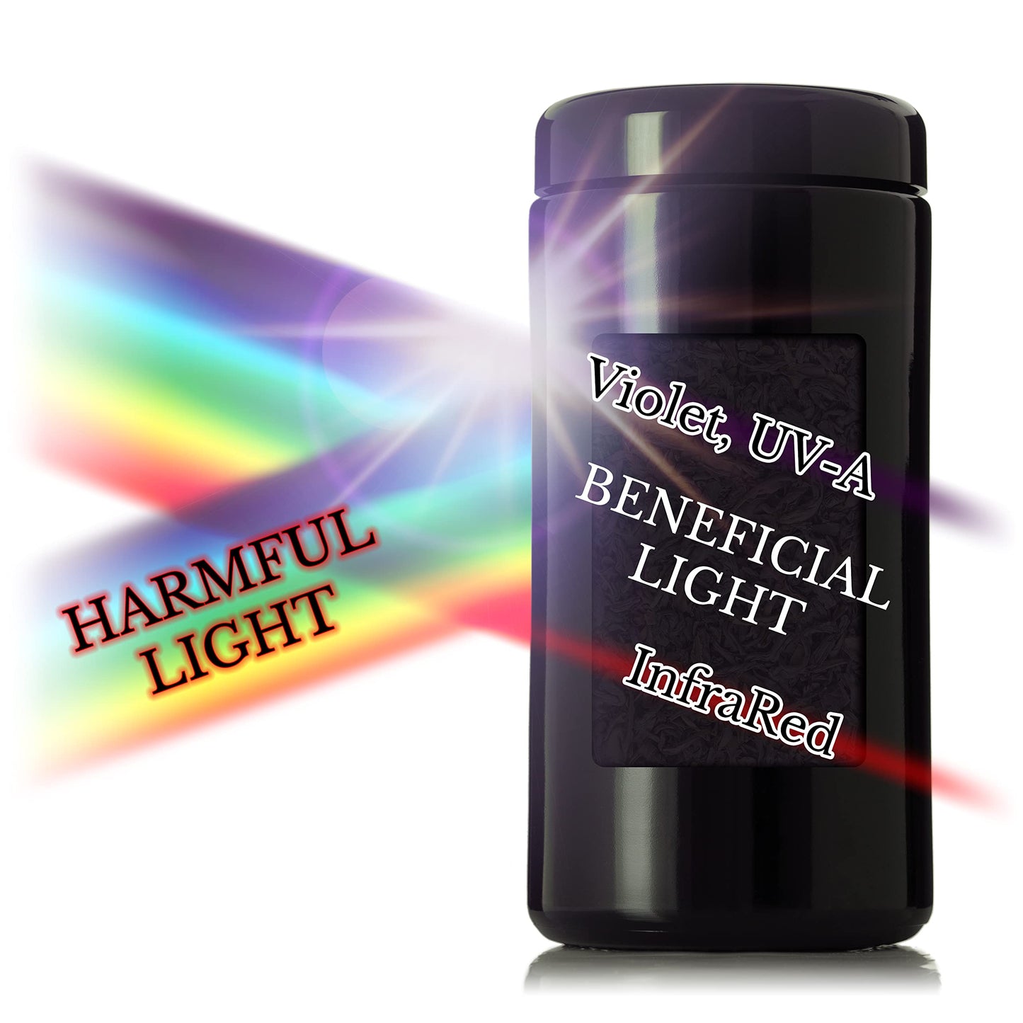 Artanis Home Black Ultraviolet Glass Jar with Lid | 1 Liter 33.8 oz Airtight Smell Proof Container | Wide Neck Herb Storage, Ideal for Coffee, Tea, Spices, Dried Goods, Tall Glass Jar for Kitchen