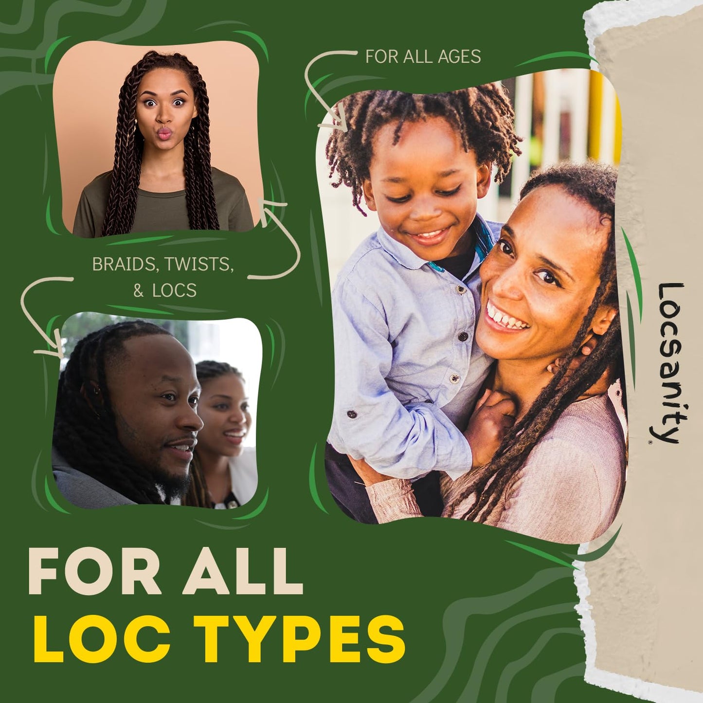 Locsanity Daily Moisturizing Refreshing Spray - Rose Water and Peppermint Hair Scalp Moisturizer for Locs and Dreadlocks (12oz)