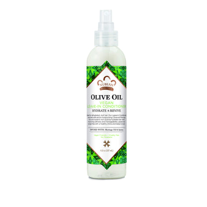 Nubian Heritage Leave In Conditioner for Dry Hair, Olive Oil Leave-in Conditioner That Nourishes for Healthy and Hydrated Hair, 8 Fl Oz (Pack of 1)