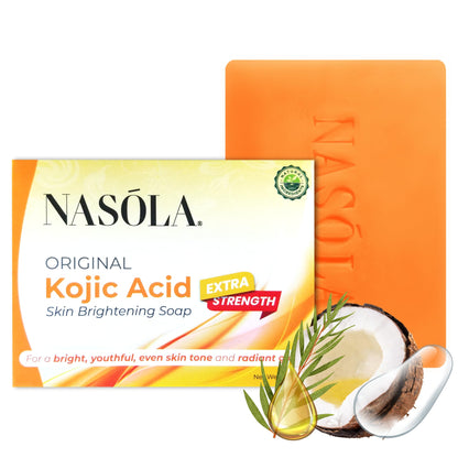 Nasola Kojic Acid Soap for Skin Clarifying, Complexion Revitalization, Radiance Boosting, Face & Body, Underarm & Armpit