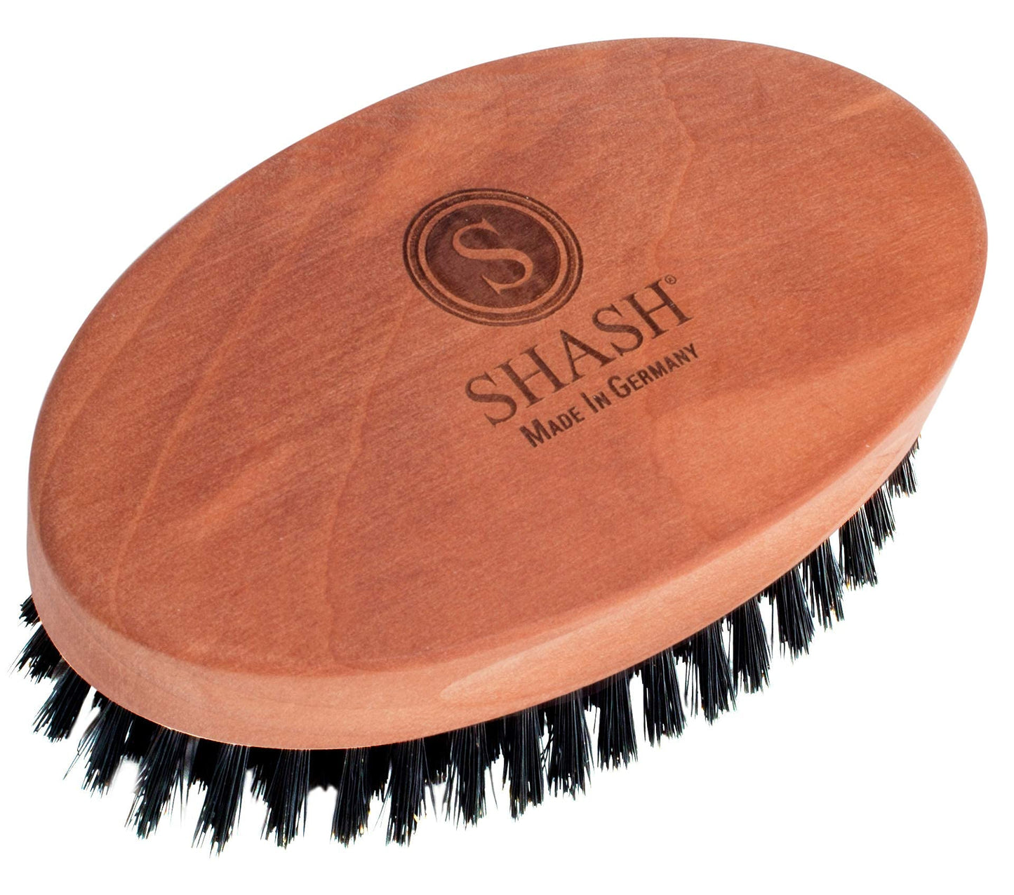 SHASH Captain 100% Boar Bristle Hair Brush - Made in Germany | Naturally Conditions, Improves Texture, and Stimulates the Scalp | Ideal for Thin to Normal Hair