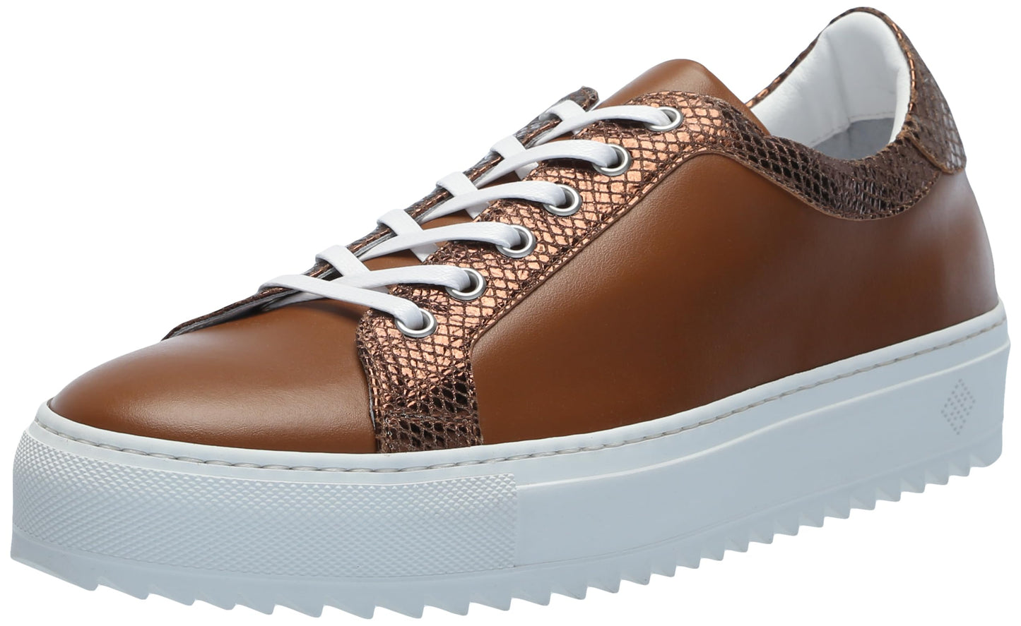 Tiannia Barnes Men's Leather Sneaker, Royal Cognac, 7