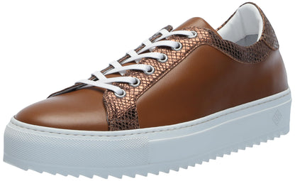Tiannia Barnes Men's Leather Sneaker, Royal Cognac, 7