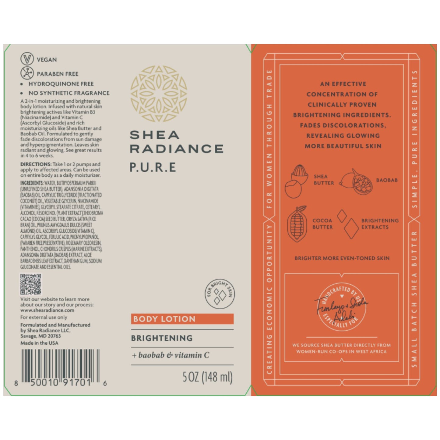 Shea Radiance Brightening Body Lotion with Vitamin C and Niacinamide