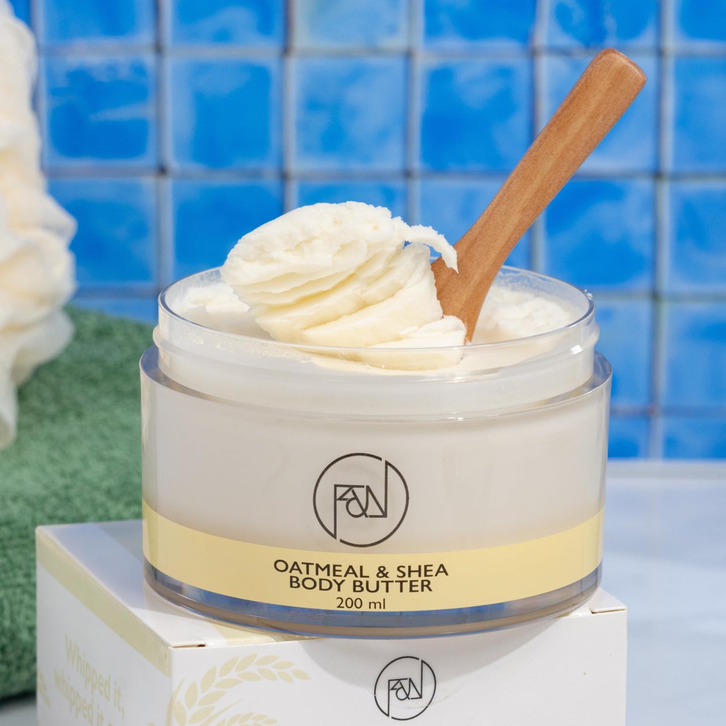 Flora and Noor Organic Whipped Shea Body Butter | Shea Butter for Face and Body Moisturizing Natural Body Butter for Dry Skin infused with Colloidal Oatmeal (200 ml)