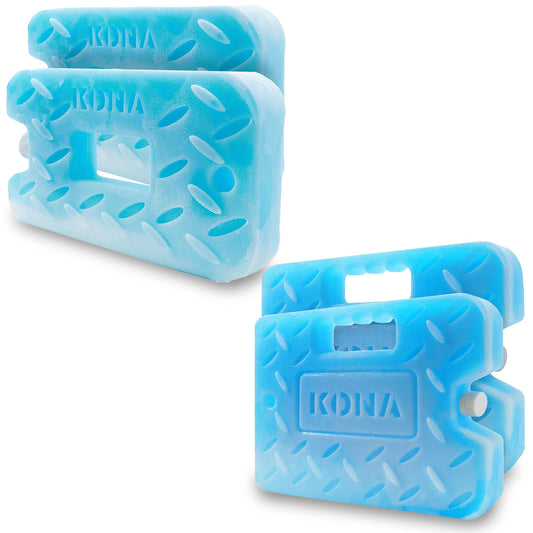 Kona (Set of 4) Blue Large & Small Ice Packs - (4 lb) Large Blue Ice Packs & (2 lb) Small Blue Ice Packs - Refreezable & Reusable for Coolers - Perfect for The Beach, Camping Trips, and Sports Events