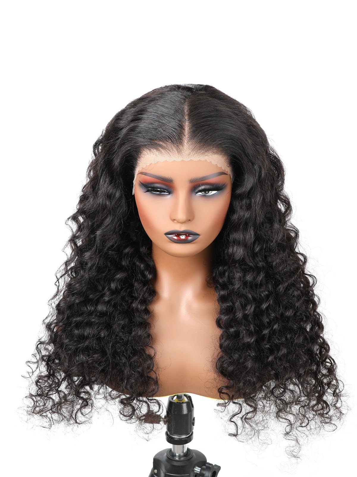 BLY Wear and Go Glueless Wig 13x4 Full HD Skinlike Lace Frontal Wigs Human Hair Pre Cut Lace Pre Plucked Loose Deep Wave Hair Ready to Wear Wig for Women Natural Black Color 24 Inch