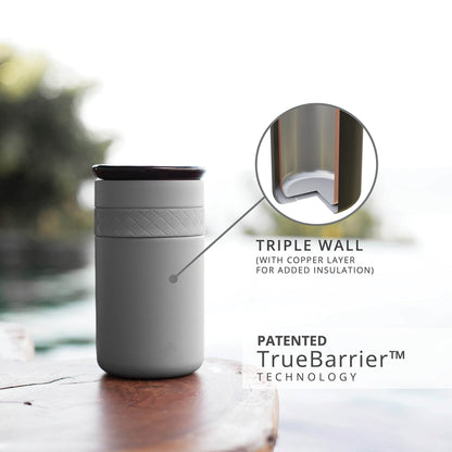 Elemental Artisan Insulated Tumbler, Triple Wall Coffee Travel Mug, Reusable Stainless Steel Coffee Tumbler with Ceramic Lid, Thermal Coffee Cups for Hot (6 Hrs) & Cold (18 Hrs), 12oz - Graphite