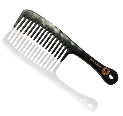 Premium Handmade 100% Oxhorn Anti-static Wide Tooth Detangling & Styling Comb for Women & Men