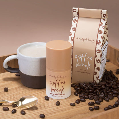 Beauty Bakerie Coffee Break AHA BHA Exfoliating Facial, Skin Care Products for Healthy, Glowing Skin, Face Exfoliator with Skin Refreshing Formula, Exfoliant & Skincare Essential, 1.7 oz.
