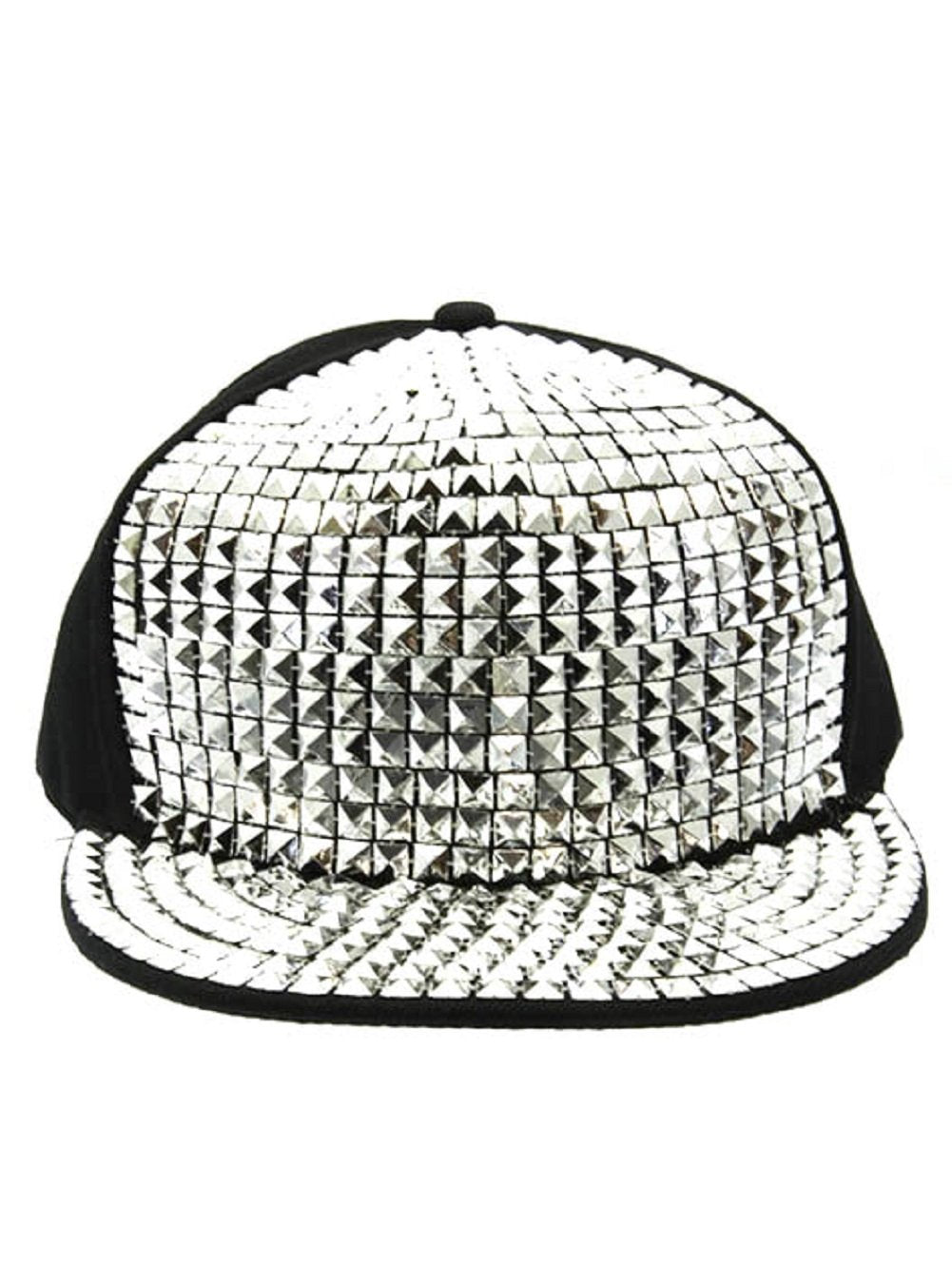 2Chique Boutique Silver Studded Black Cap