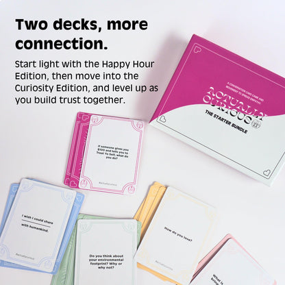 The NEW Actually Curious Starter Bundle Box - Icebreaker & Deep Conversation Cards, Couples Games, Stress Relief Gifts, Romantic Gifts for Her, Card Games for Families, Date Night Games, Team Building