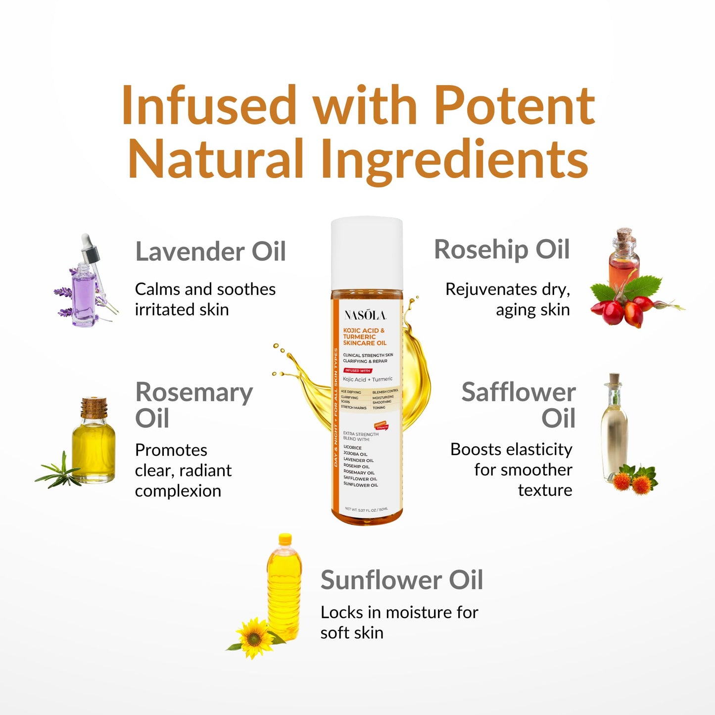 Nasola Kojic Acid Turmeric Skincare Bio Pure Oil