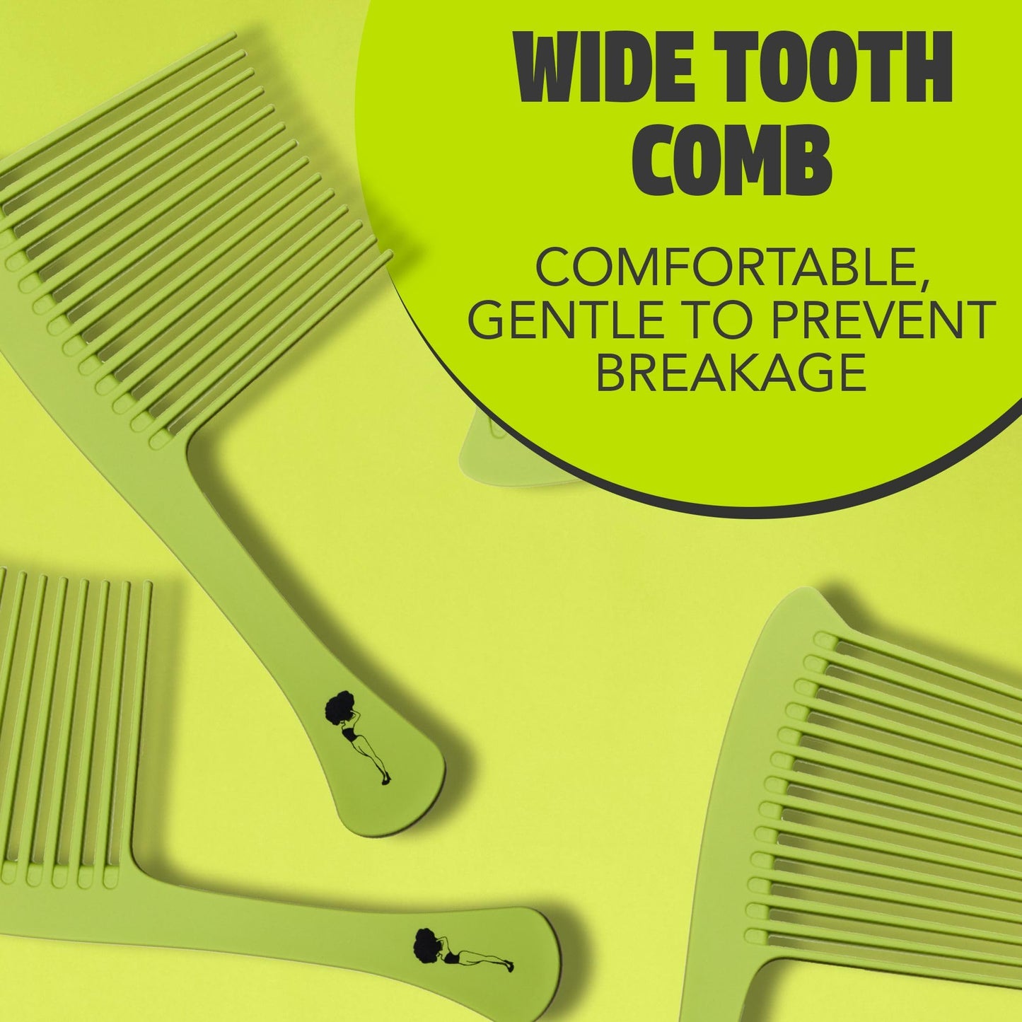 Pardon My Fro Wide Tooth Comb - Effortlessly Detangles Curly Hair - Smooth Coated Wide Tooth for Comfortable Styling