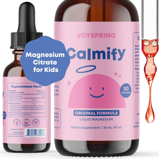 Magnesium Citrate Liquid - Magnesium Supplements for Kids - Sugar & Gluten Free Liquid Magnesium for Toddlers with Chamomile, Passion Flower Supplement - Magnesium Calm for Kids & Adults - 30 Servings