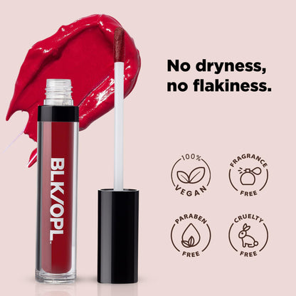 Black Opal BLK/OPL COLORSPLURGE Liquid Matte Lipstick, Berry Red — long-lasting, enriched with Vitamins C & E, paraben-free, cruelty-free