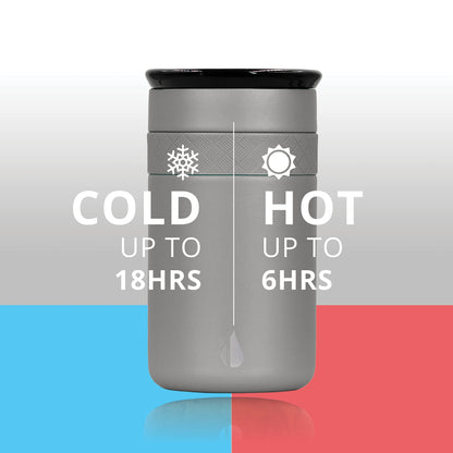 Elemental Artisan Insulated Tumbler, Triple Wall Coffee Travel Mug, Reusable Stainless Steel Coffee Tumbler with Ceramic Lid, Thermal Coffee Cups for Hot (6 Hrs) & Cold (18 Hrs), 16oz - Graphite