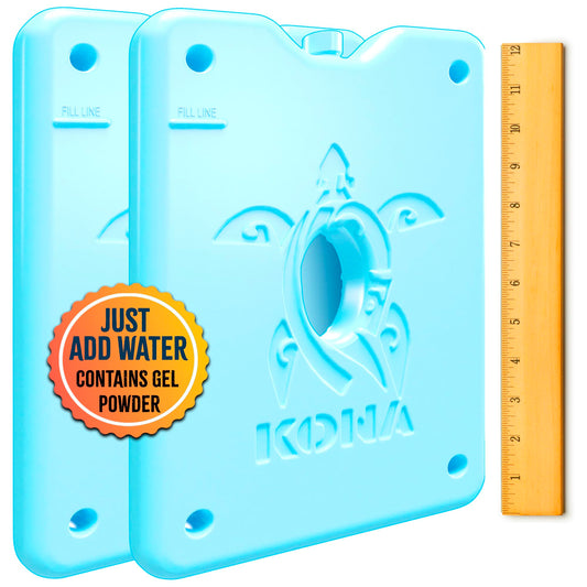 Kona Large Reusable Ice Packs for Coolers – Cooler Ice Packs with Turtle Design for Long-Lasting Cold, Freezer Packs, Ice Packs Cooler – Ideal for Camping, Travel, and Lunchboxes (Set of 2)