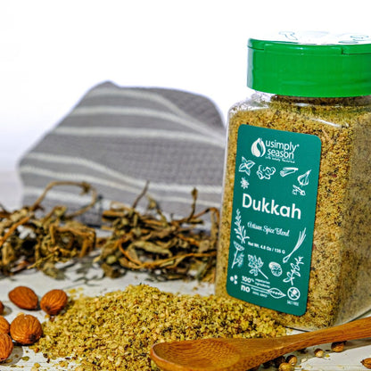 USimplySeason Dukkah (4.8 oz) - Nutty Egyptian Flavor Blend for Dips, Coatings, Salads - Vegan, Non-GMO, Made in USA