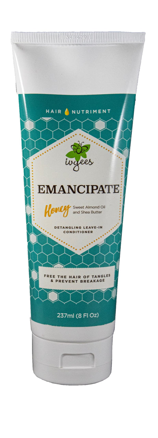 Ivyees Emancipate Leave-In Conditioner 8 Oz With Raw Honey, Broccoli Seed Oil, and Aloe Vera To Enhances Shine and Renews Dry, Damaged Hair