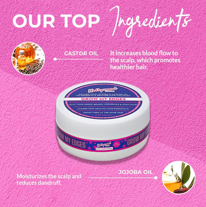 Hollywood Hair Bar Growth Edge Control - Smooths and Grows Edges, Vegan and Cruelty Free, 4 oz