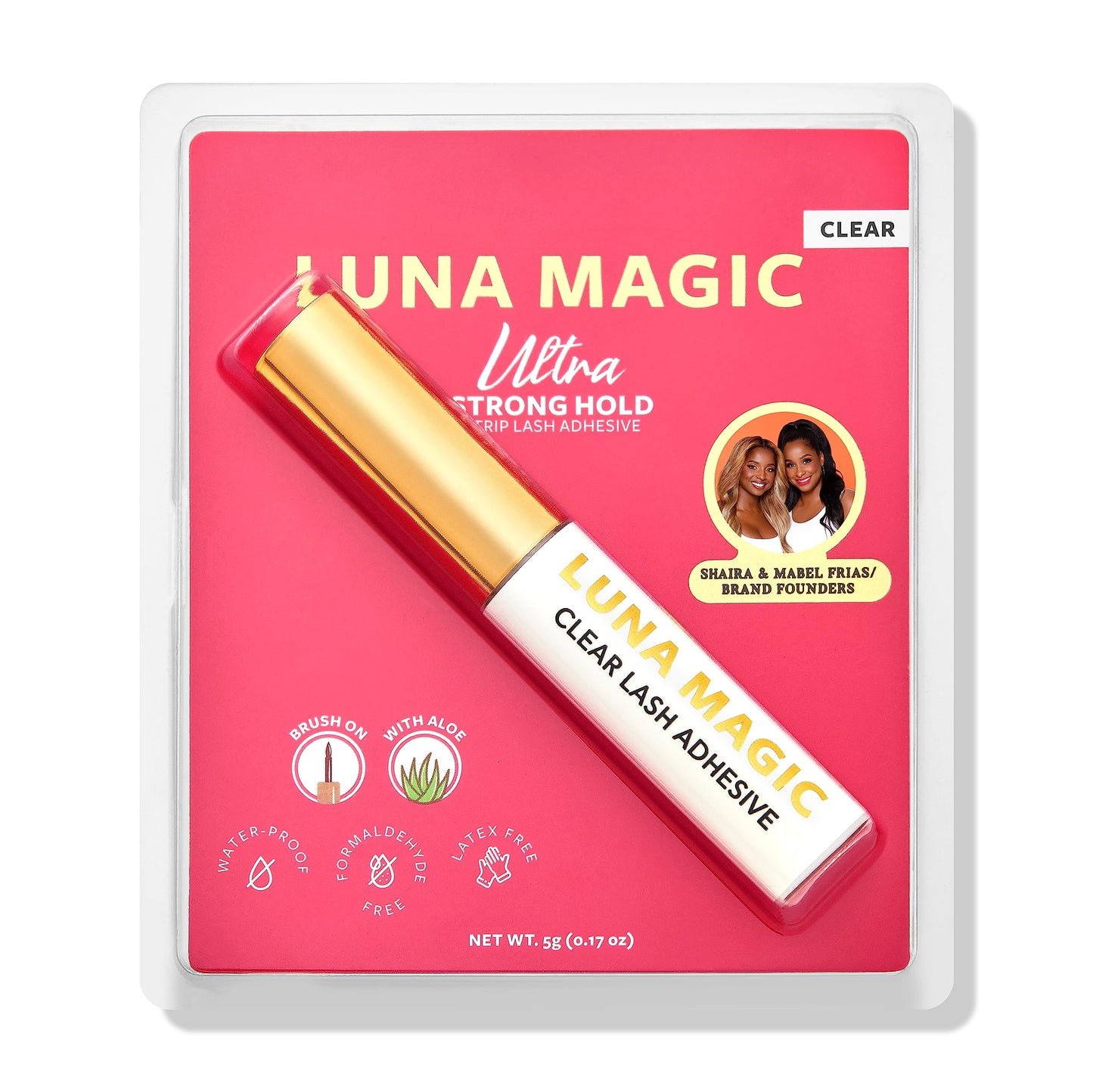 LUNA MAGIC Ultra Strong Hold Strip Lash Adhesive with Aloe, Clear, Water-Proof, Latex-Free, 0.17 oz