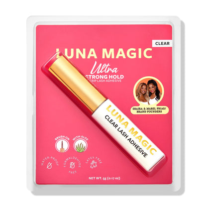LUNA MAGIC Ultra Strong Hold Strip Lash Adhesive with Aloe, Clear, Water-Proof, Latex-Free, 0.17 oz
