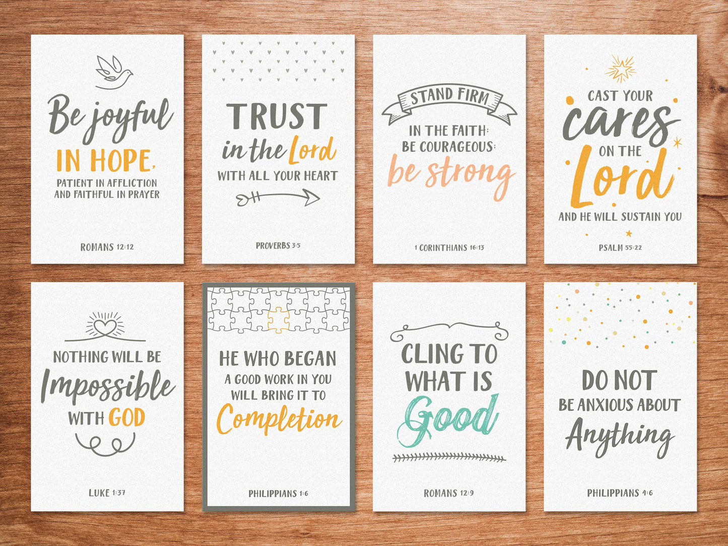 Dessie 56 Pack Inspirational Bible Verse Cards with Envelopes | 8 Unique Scripture Cards | Boxed Greeting Card Set with Blessed Stickers And Bonus Self-Reflection E- Scripture Journal