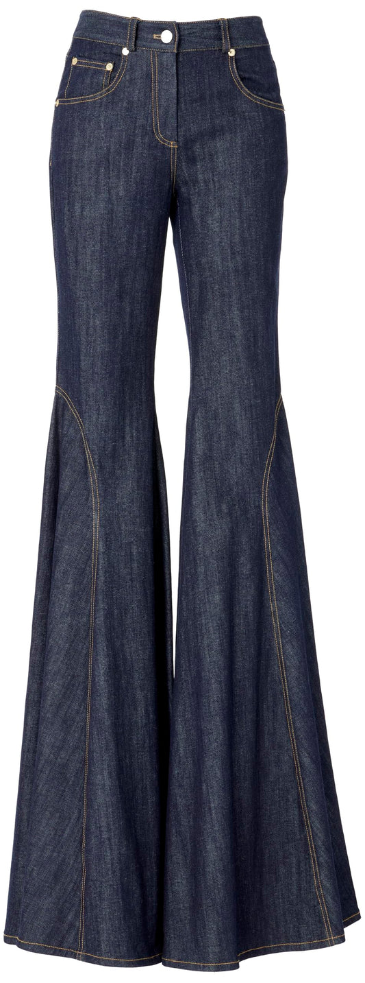 Sergio Hudson, Bell Bottom Jean, 2, Dark Wash Denim