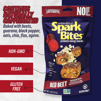 SPARK BITES - Red Beet (Pack of 6) Allergen Free Vegan Healthy Energy Snack - A Steady Release of Wholesome Energy with NONE OF THE TOP 9 ALLERGENS - Vegan, Non-GMO, Gluten-Free