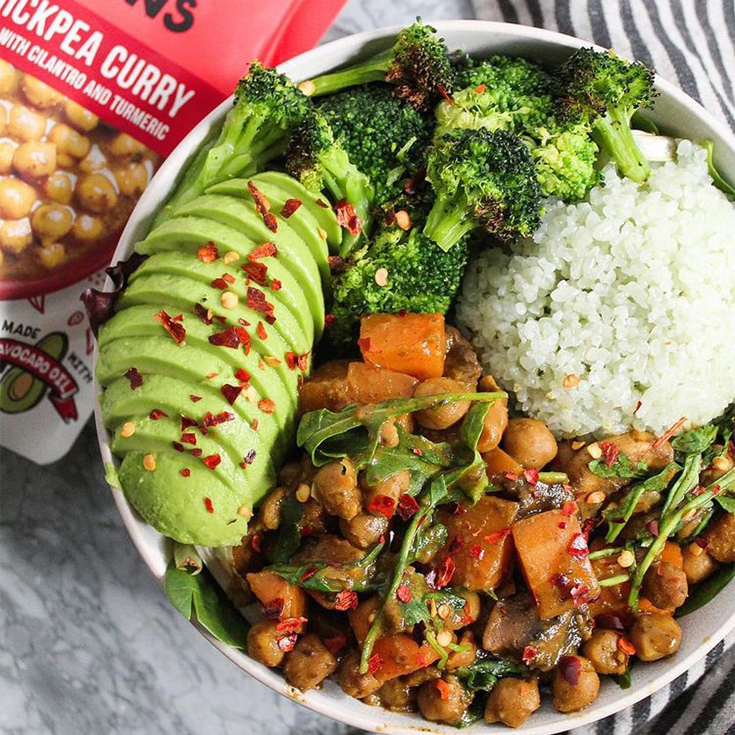 A Dozen Cousins Seasoned Beans, Vegan and Non-GMO Meals Ready to Eat Made with Avocado Oil (Trini Chickpea Curry, 8 Pack)