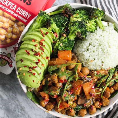 A Dozen Cousins Seasoned Beans, Vegan and Non-GMO Meals Ready to Eat Made with Avocado Oil (Trini Chickpea Curry, 8 Pack)