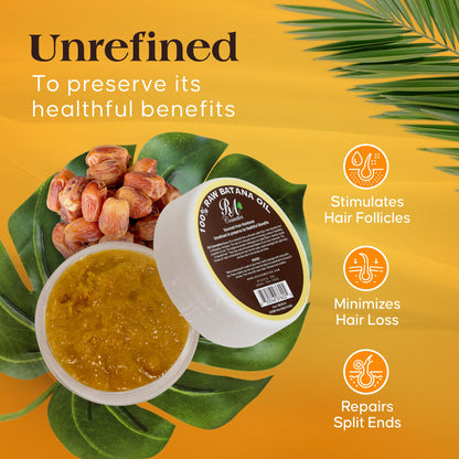 RA COSMETICS 100% Natural Unrefined Batana Hair Oil for Growth, Repair & Strength | 8 oz Nourishing Moisturizer for Damaged Hair from Honduras