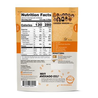 A Dozen Cousins Seasoned Pinto Beans, Vegan and Non-GMO Meals Ready to Eat Made with Avocado Oil (Mexican Pinto Beans, 8-Pack)