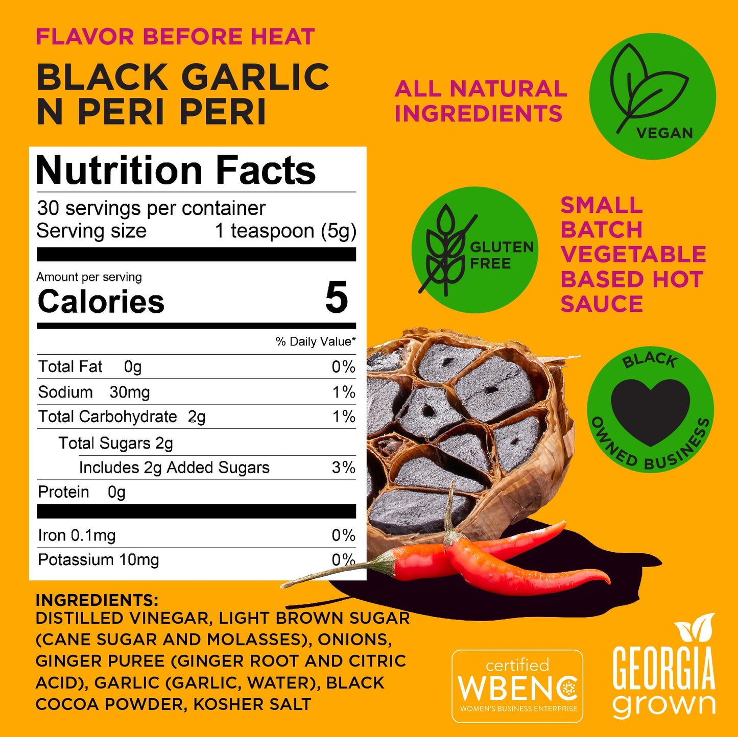 Hot N Saucy | Black Garlic N Peri Peri Hot Sauce, 5 fl oz