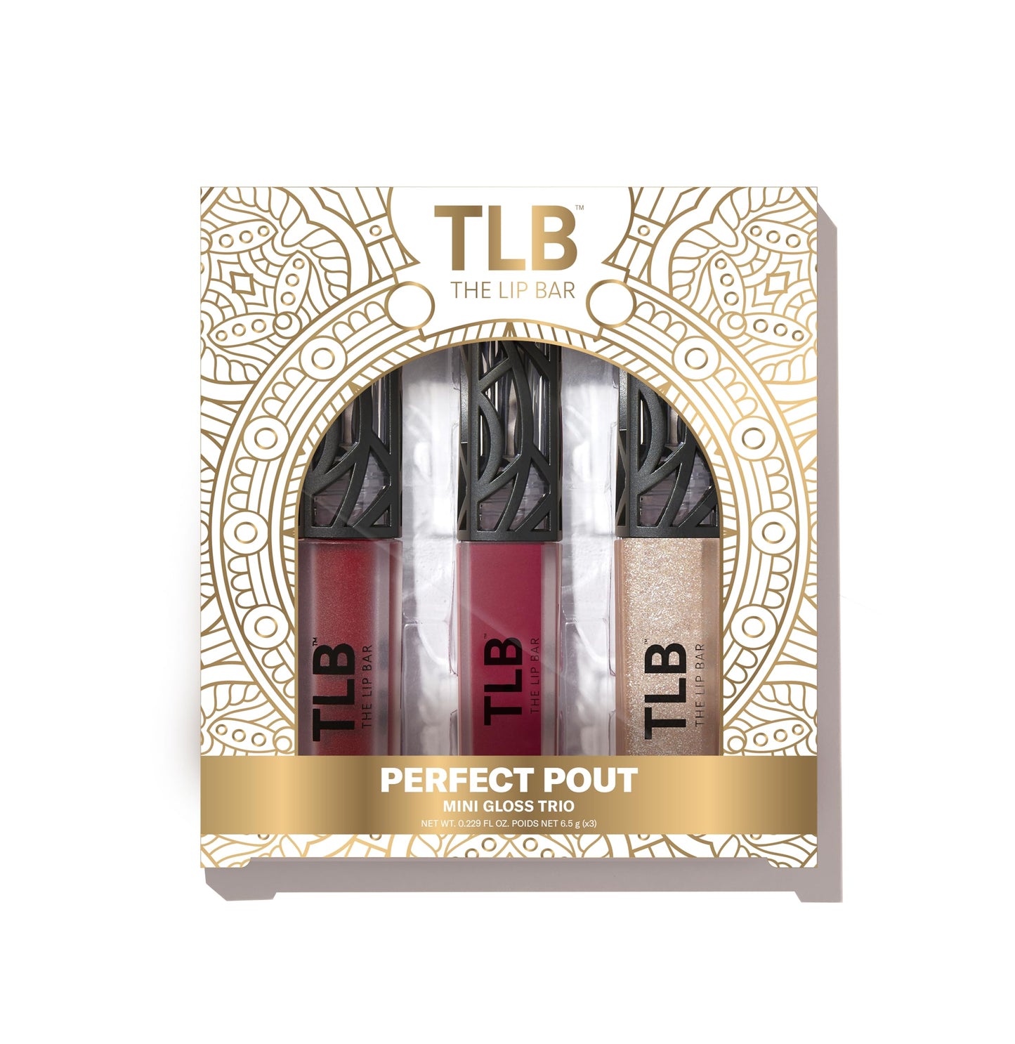 The Lip Bar Perfect Pout Mini Lip Trio, with Rich Auntie & Bawse Lady Vegan Liquid Matte Lipstick, & Trophy Wife Non-Sticky Lip Gloss, 3-Piece Gift Set