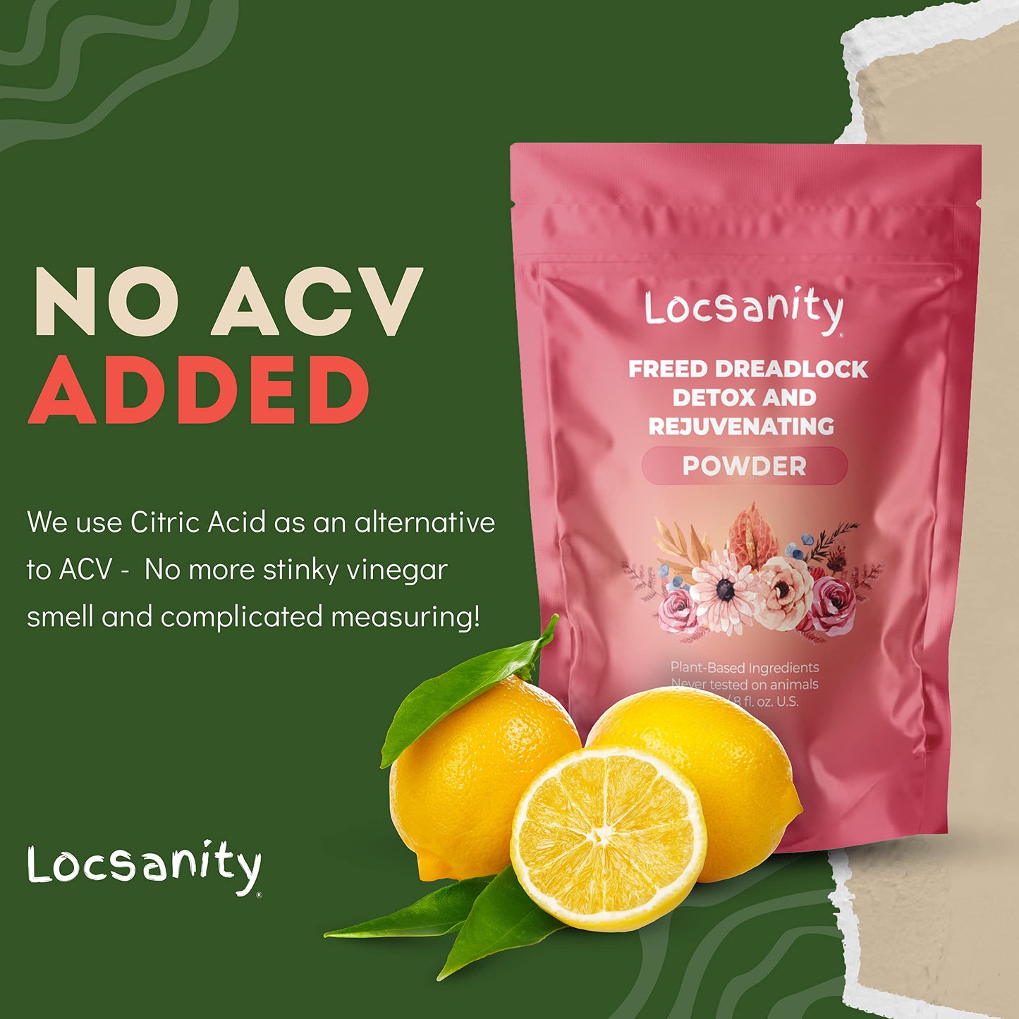 Locsanity Dreadlock Hair Scalp Detox - Deep Clean Dreadlock Powder, Cleansing Conditioner - Natural Hair Cleanser for Build Up - ACV Alternative, Loc Care and Maintenance Products