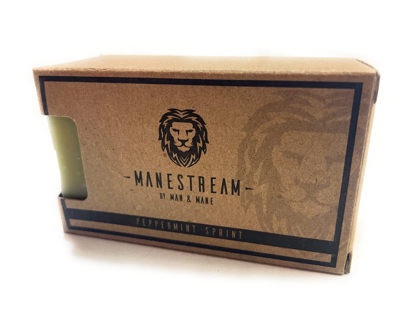 MAN & MANE Manestream Long Lasting, Mild Scented Peppermint Tea Tree 2-in-1 Skin and Shampoo Bar CocoaButter, AloeVera, Jojoba, Bran and Essential Oils, Natural Handmade