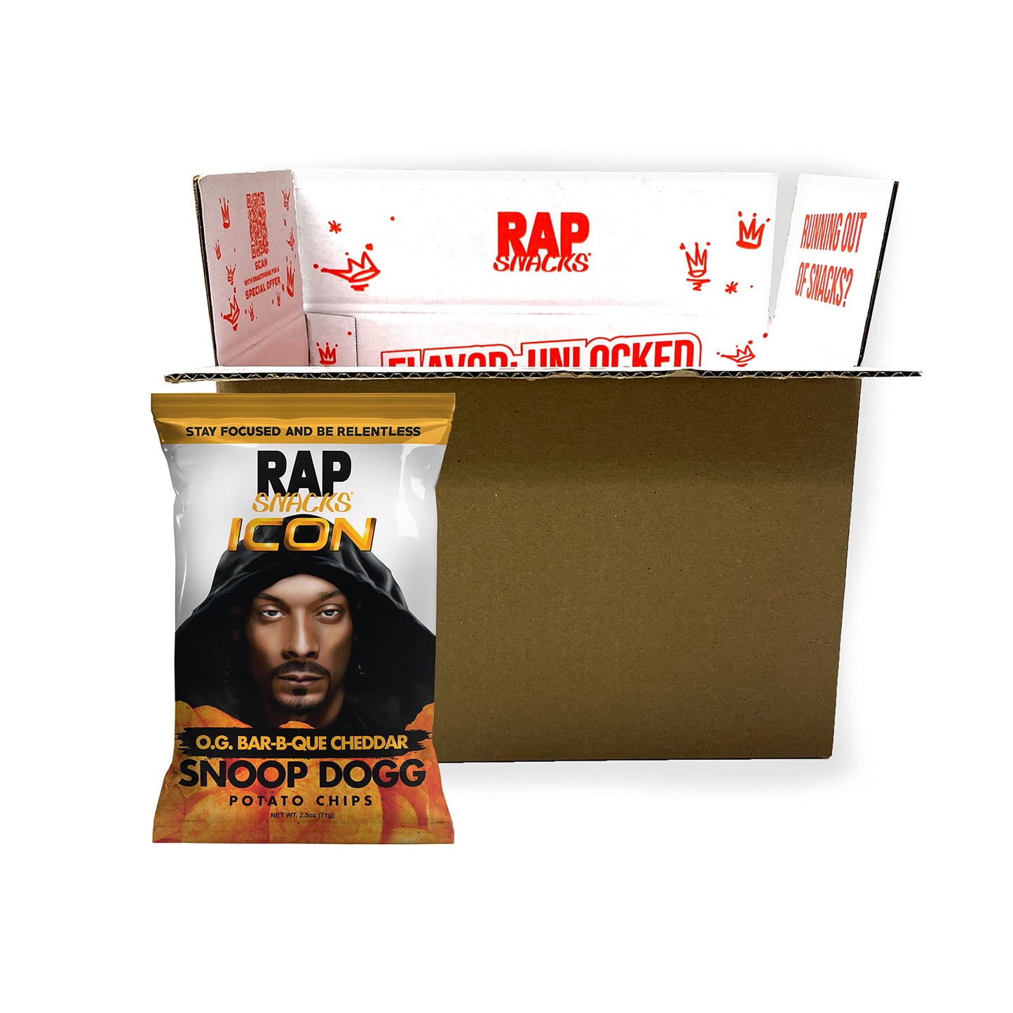 Rap Snacks Featuring Hip-Hop Star Snoop Dogg Cheddar BBQ 2.5 Oz Bags Pack of 6