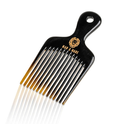 Premium Handmade 100% Oxhorn Anti-static Hair Pick Comb, for Long Thick Curly & Afro Hair and Beards