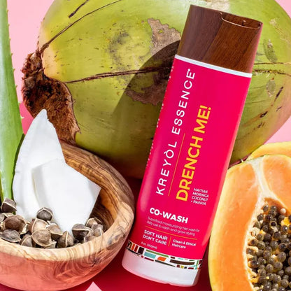 Kreyol Essence - 8 oz Moringa Styling Drench Me Co-Wash, Cleansing Conditioner, Haitian Moringa Coconut Papaya, Hair Care