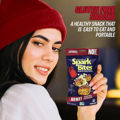 SPARK BITES - Red Beet (Pack of 6) Allergen Free Vegan Healthy Energy Snack - A Steady Release of Wholesome Energy with NONE OF THE TOP 9 ALLERGENS - Vegan, Non-GMO, Gluten-Free