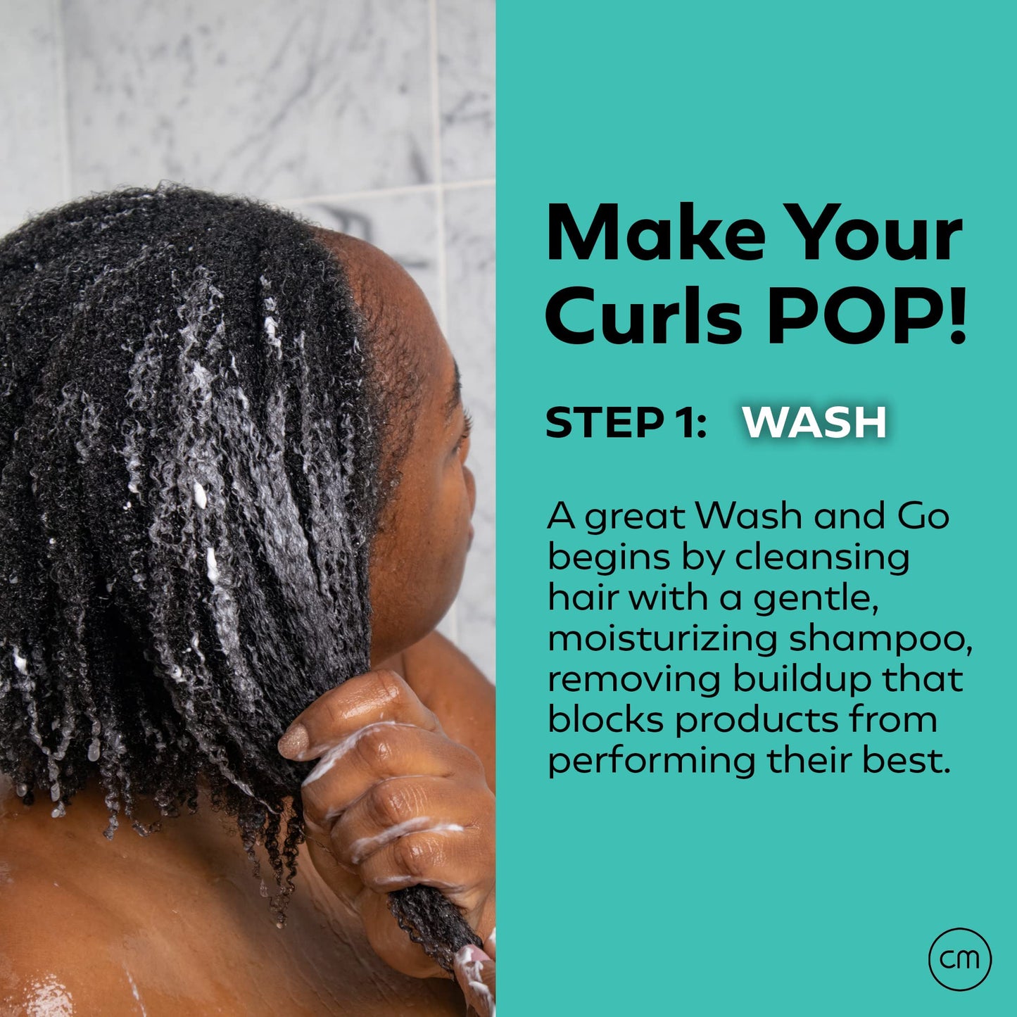 CurlMix Wash & Go Shampoo for Curly Hair - Deep Cleansing Shampoo Removes Buildup - Fragrance-Free