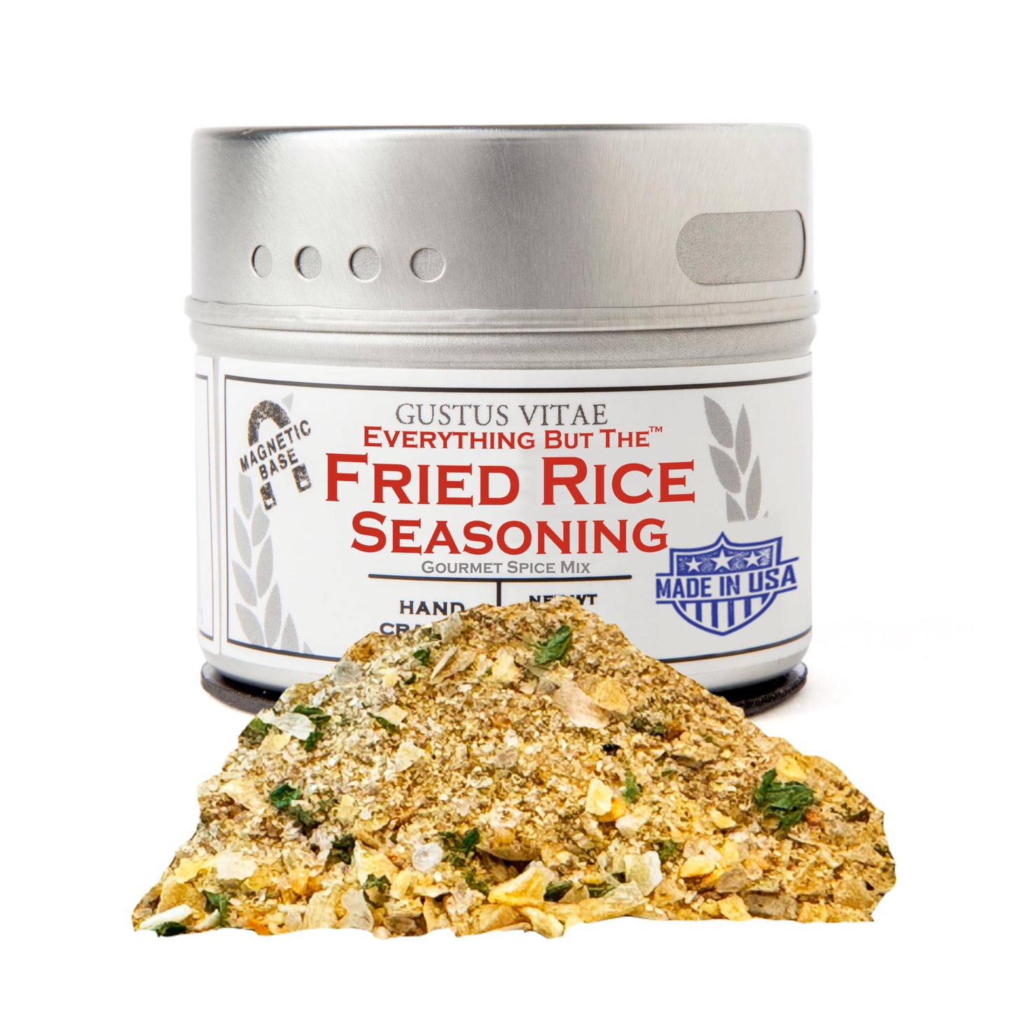 Everything But The Fried Rice Seasoning | All Natural | Non GMO | Hand Crafted| 1.7 oz (48 g) | Gourmet Spice Mix | Small Batch | Artisanal Rub | Seasoning Pack | Magnetic Tin | Gustus Vitae | #234
