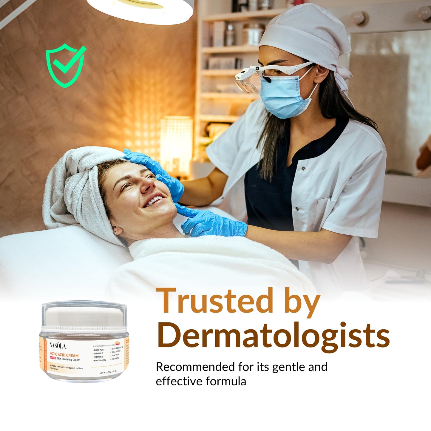 Nasola Kojic Acid Cream for Skin Clarifying, Complexion Revitalization, Radiance Boosting, Face & Body, Women & Men, Underarm & Armpit