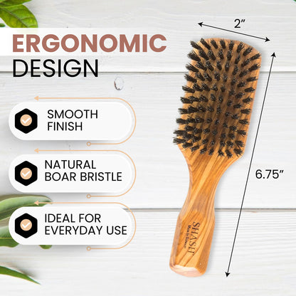 Since 1869 Hand Made in Germany - Robust Craftsman 100% Boar Bristle Hair Brush for Men, Suitable For Thin To Normal Hair, Firm, Naturally Conditions Hair, Improves Texture and Stimulates the Scalp