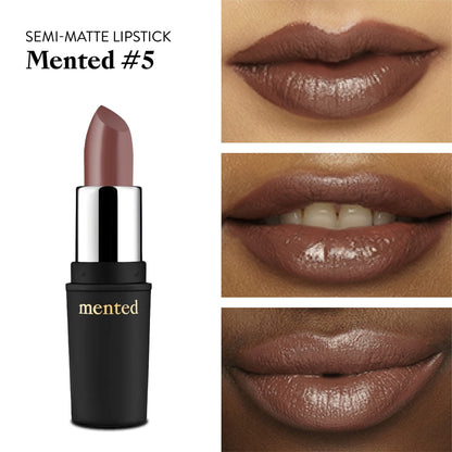 Mented Cosmetics | Semi Matte Nude Lipstick, Mented No. 5 | Vegan, Paraben-free, Cruelty-free | Nude Pink Brown, Long Lasting and Moisturizing Lipstick